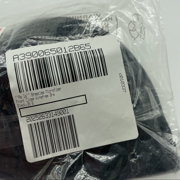 36B Breezies Shimmer Microfiber Front Close Wirefree Bra Black B - Picture 11 of 11